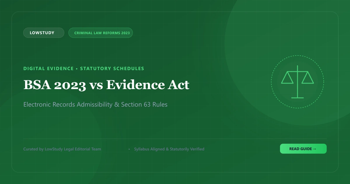 BSA 2023 vs Indian Evidence Act 1872 electronic records and key section changes