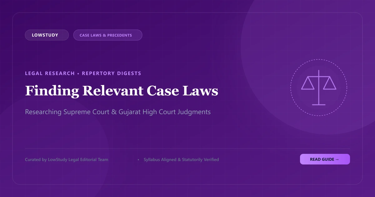 How to find relevant case laws for a law subject legal research guide