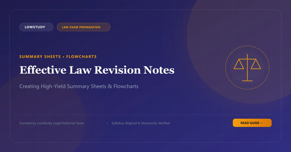 How to make effective revision notes for law subjects one page framework