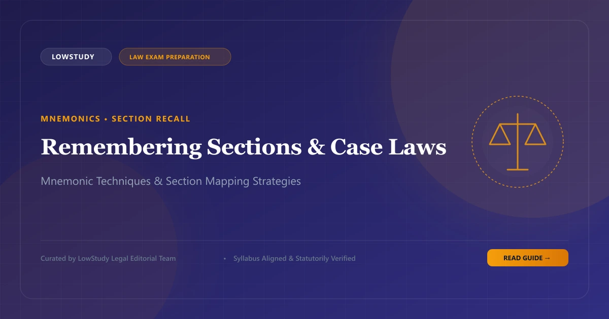 How to remember legal provisions sections and case laws memory techniques