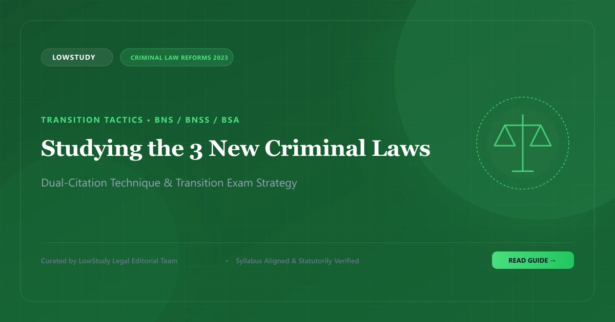 How to study BNS BNSS and BSA for law exams transition strategy