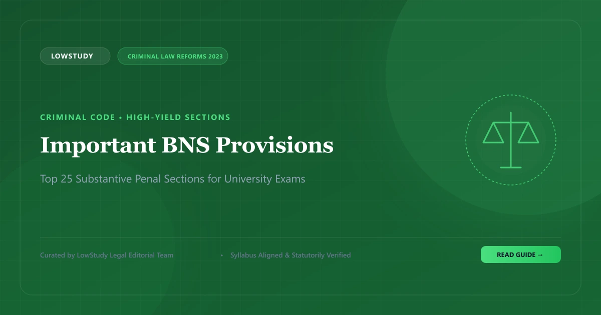 Important BNS provisions every law student should study high yield sections