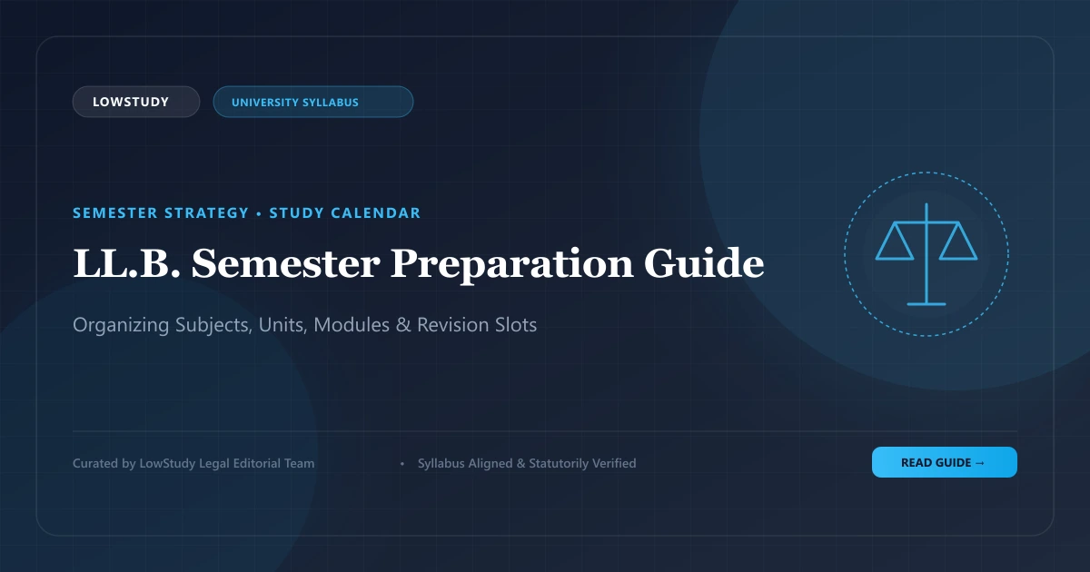 LLB semester preparation guide organizing subjects units and study blocks