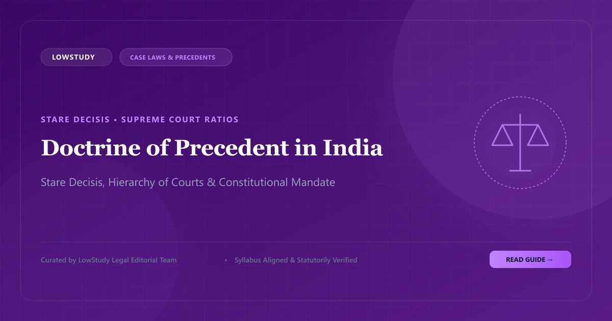 What is precedent in Indian law stare decisis article 141 guide
